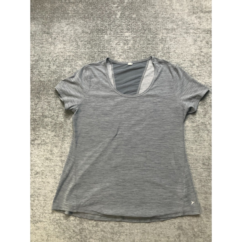 Old Navy Active Breathe On T-Shirt Womens Large Gray Heather Cap Sleeve V-Neck